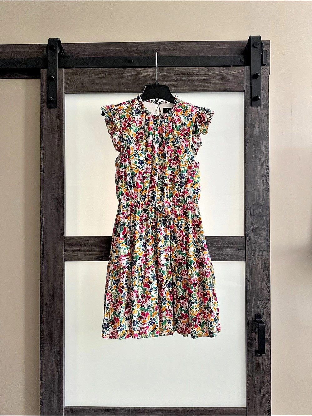 Laundry by Shelli Segal Floral Mini Dress in White & Multicolor Size 4 Like New